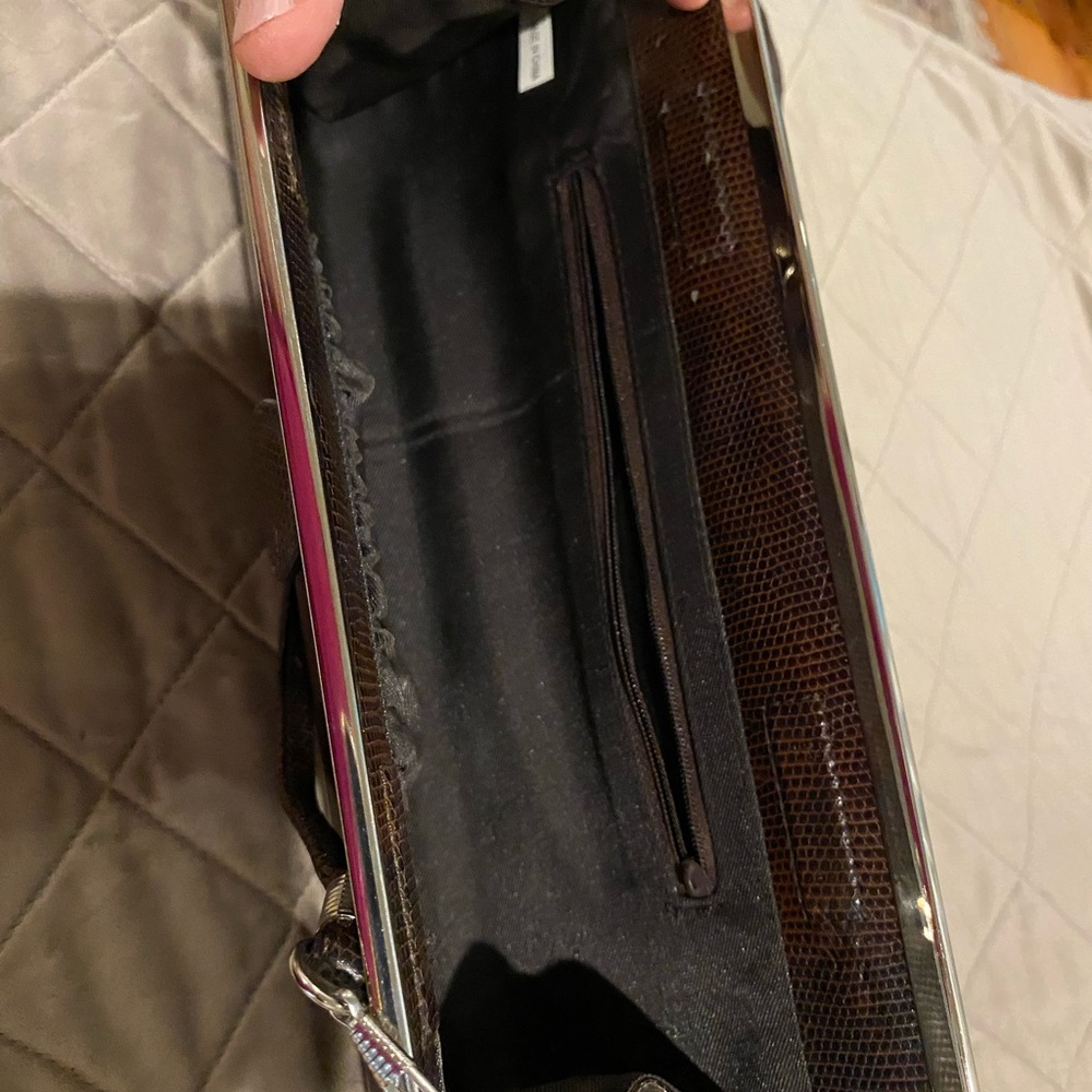 Sleek Black Wristlet with Zippered Compartments